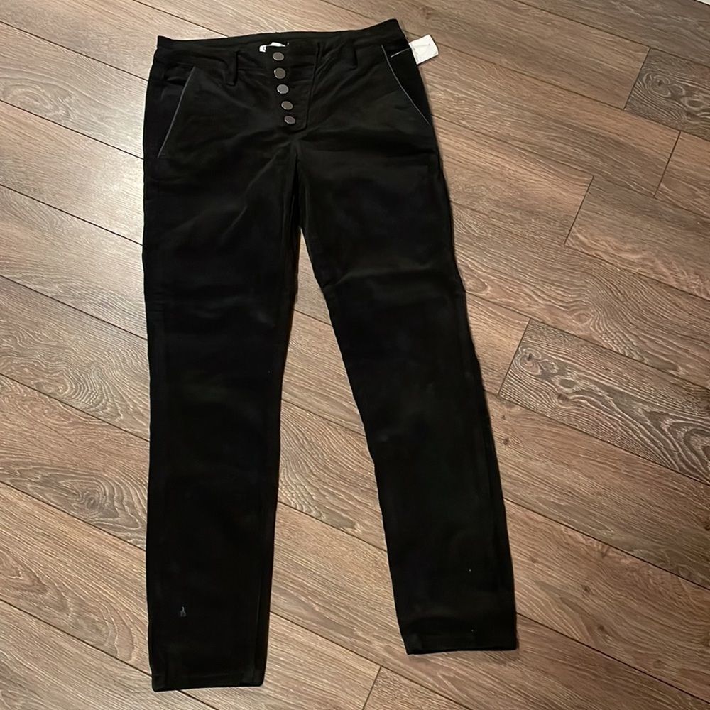 Dex Black Velvet Pants with 5 Closure Buttons NWT